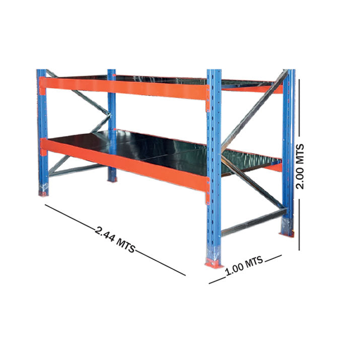 Estanteria industrial con entrepaño galvanizado, ideal para bodegas 244 cm x 200cm- Markem Espacio Inteligente