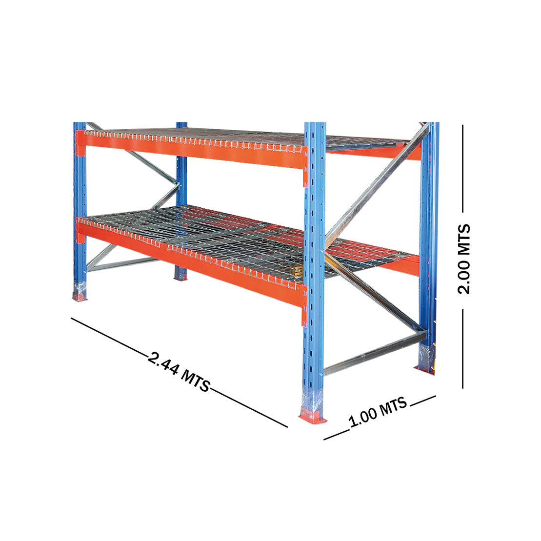 Estanteria industrial tipo rack 244 cm x 100 cm con malla - Markem Espacio Inteligente