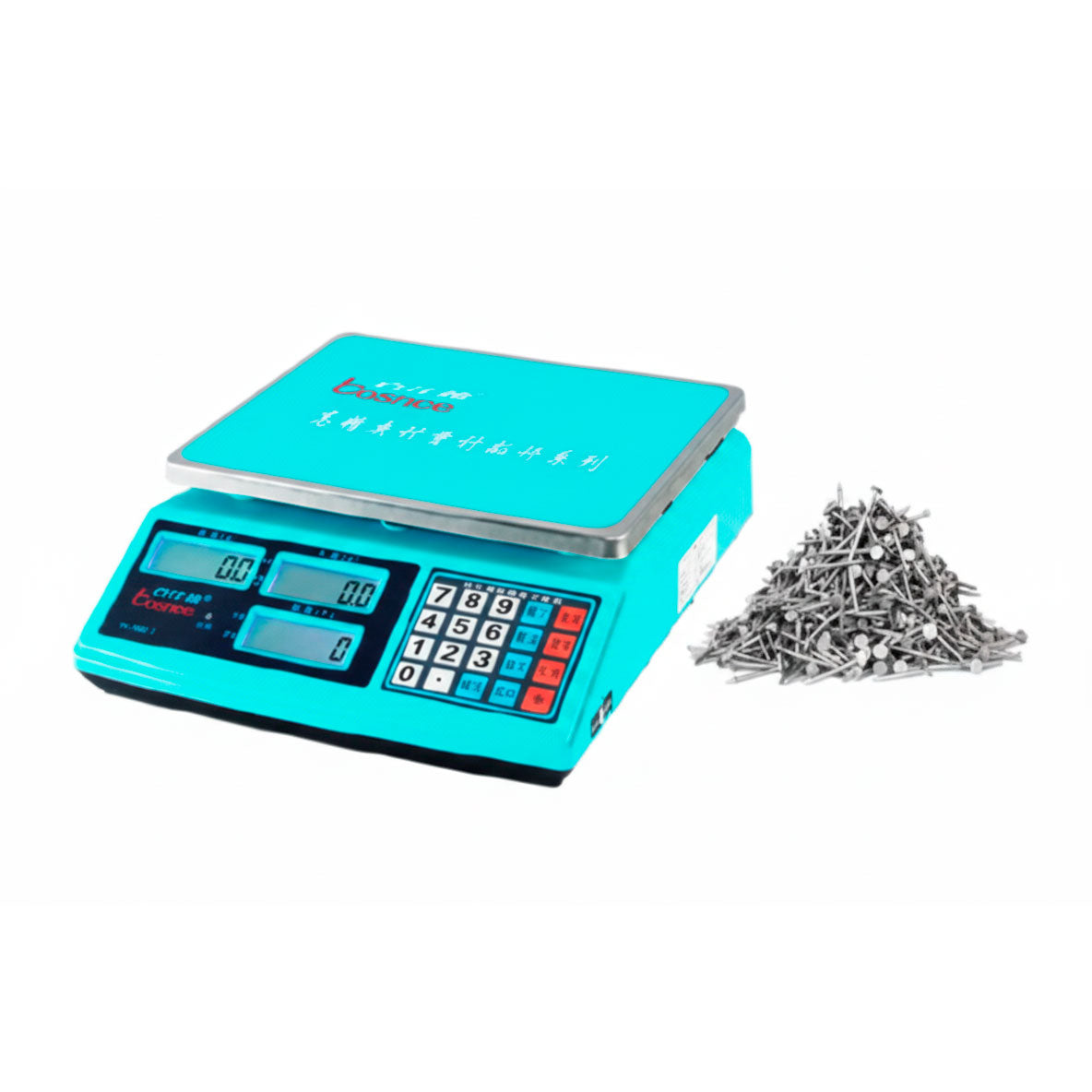 Báscula contadora LED para pesaje preciso de piezas pequeñas como tornillos y control de inventario