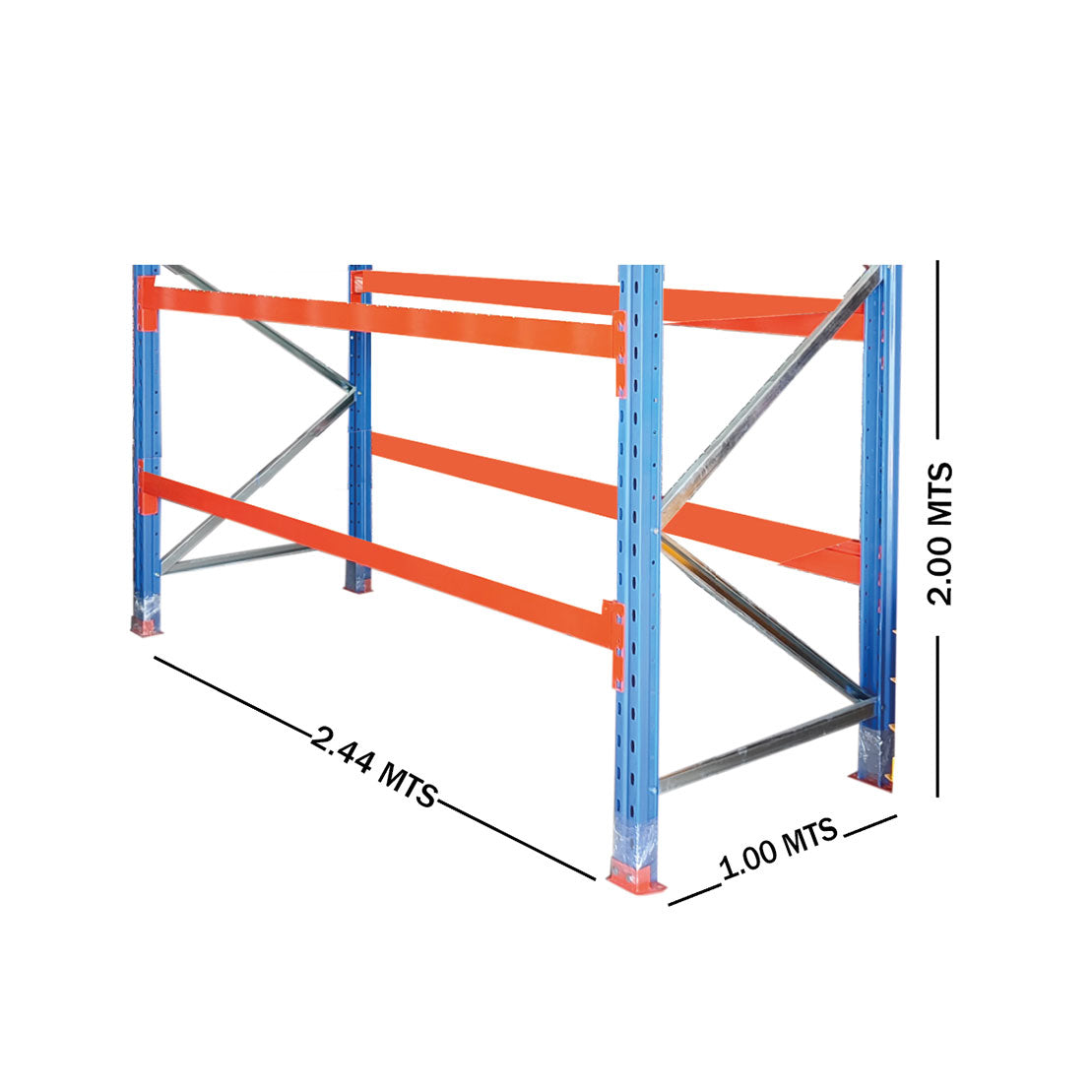 Estanteria industrial tipo rack 244 cm x 100 cm sin entrepaño - Markem Espacio Inteligente